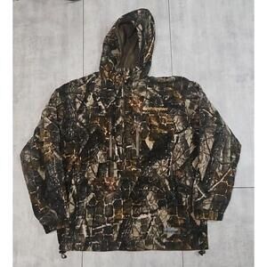Whitewater Fishing Camo Hunting Anorak Jacket L Reversible